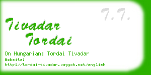 tivadar tordai business card